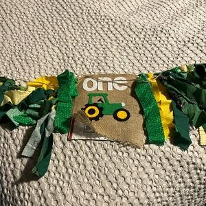 Green and Yellow Tractor Themed Birthday Banner